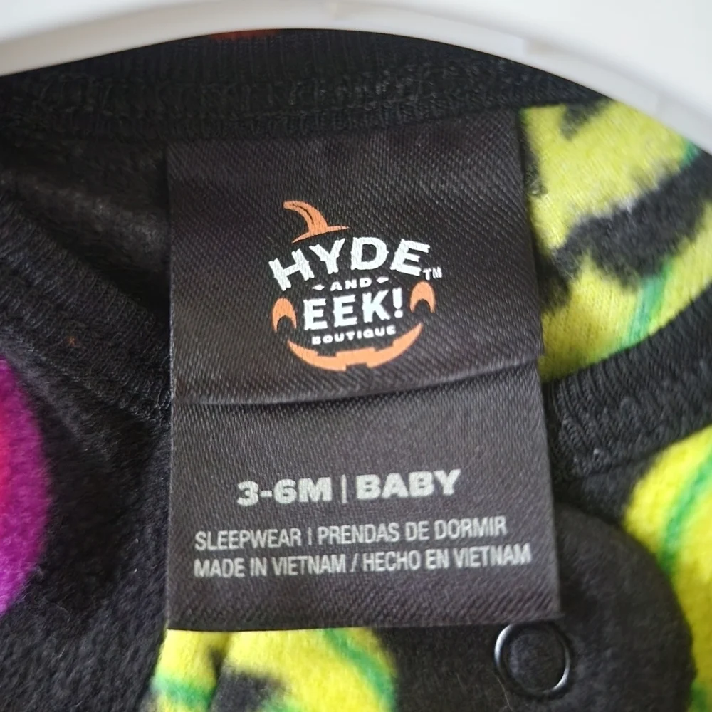 NWT Baby Boys Girls Hyde and Eek! Halloween Fleece Sleeper Size 3/6 Months New